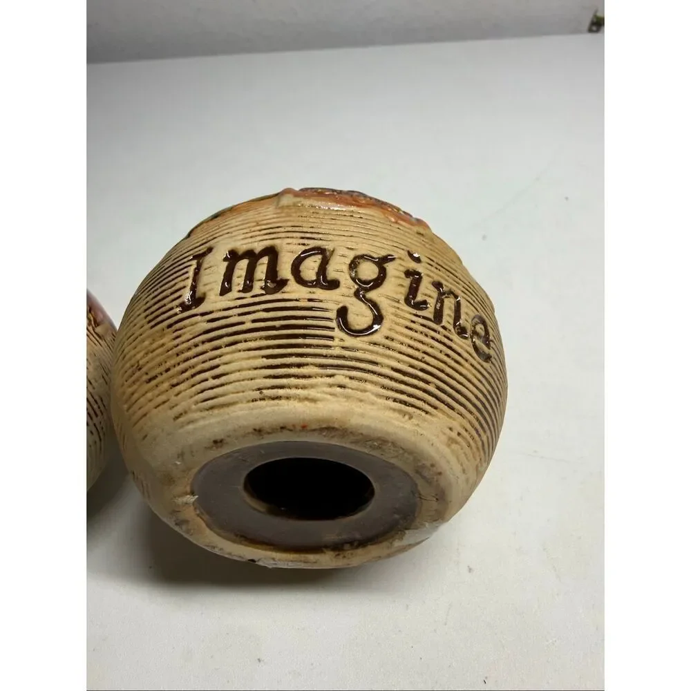 Elements 2 Stoneware Drip Glaze Candle Holders Imagine/ Believe Flower Plaques